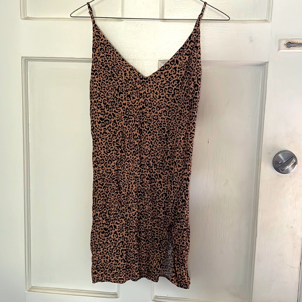 Reformation Marlowe cheetah print dress